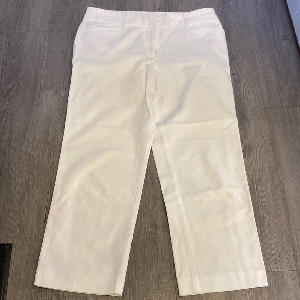 Ann Taylor Margo White Crop Pant